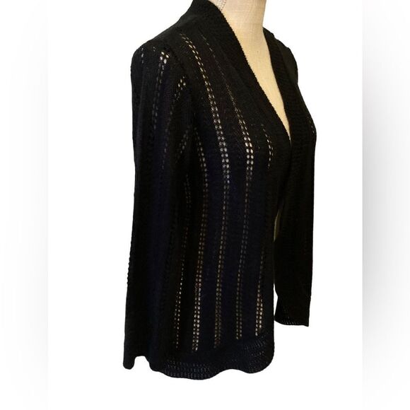 Dana Buchman Black Cardigan Sweater Medium - Picture 4 of 6